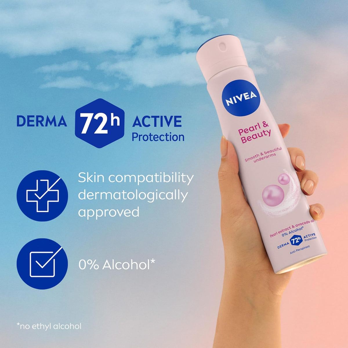 NIVEA Pearl and Beauty Antiperspirant Spray, 250 ml