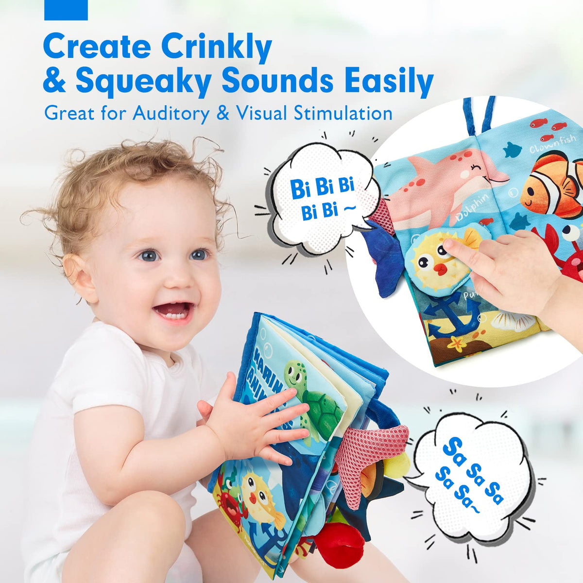 hahaland Baby Books 0-6 Months Infant Tummy Time Toys High Contrast