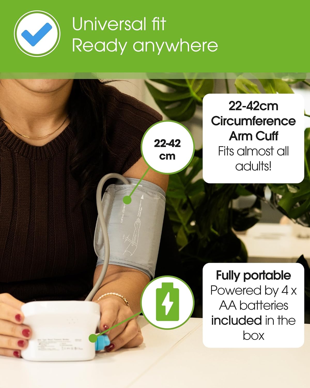 OxiPro BP1 Blood Pressure Monitors - Health & Pharma Recommended - BP Blood Pressure Machines for Home Use with Heart Rate Monitor & Large Cuff - Blood Pressure Monitors, White