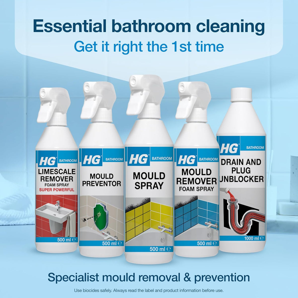 HG Mould Remover Spray | Kills Black Mold & Mildew on Walls & Tiles | 500ml