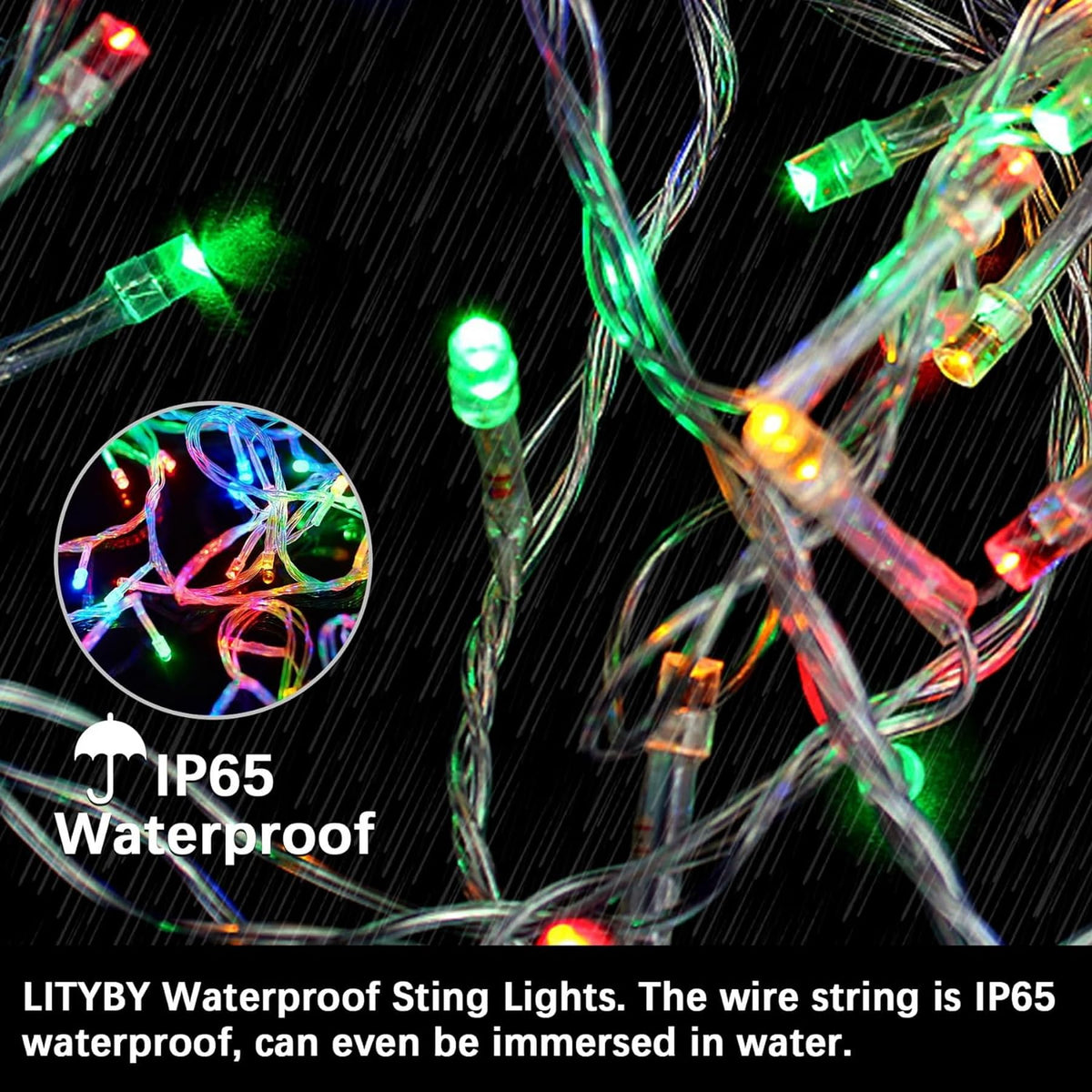LITYBY Fairy Lights Plug in Waterproof,120LED String Lights Main Powered