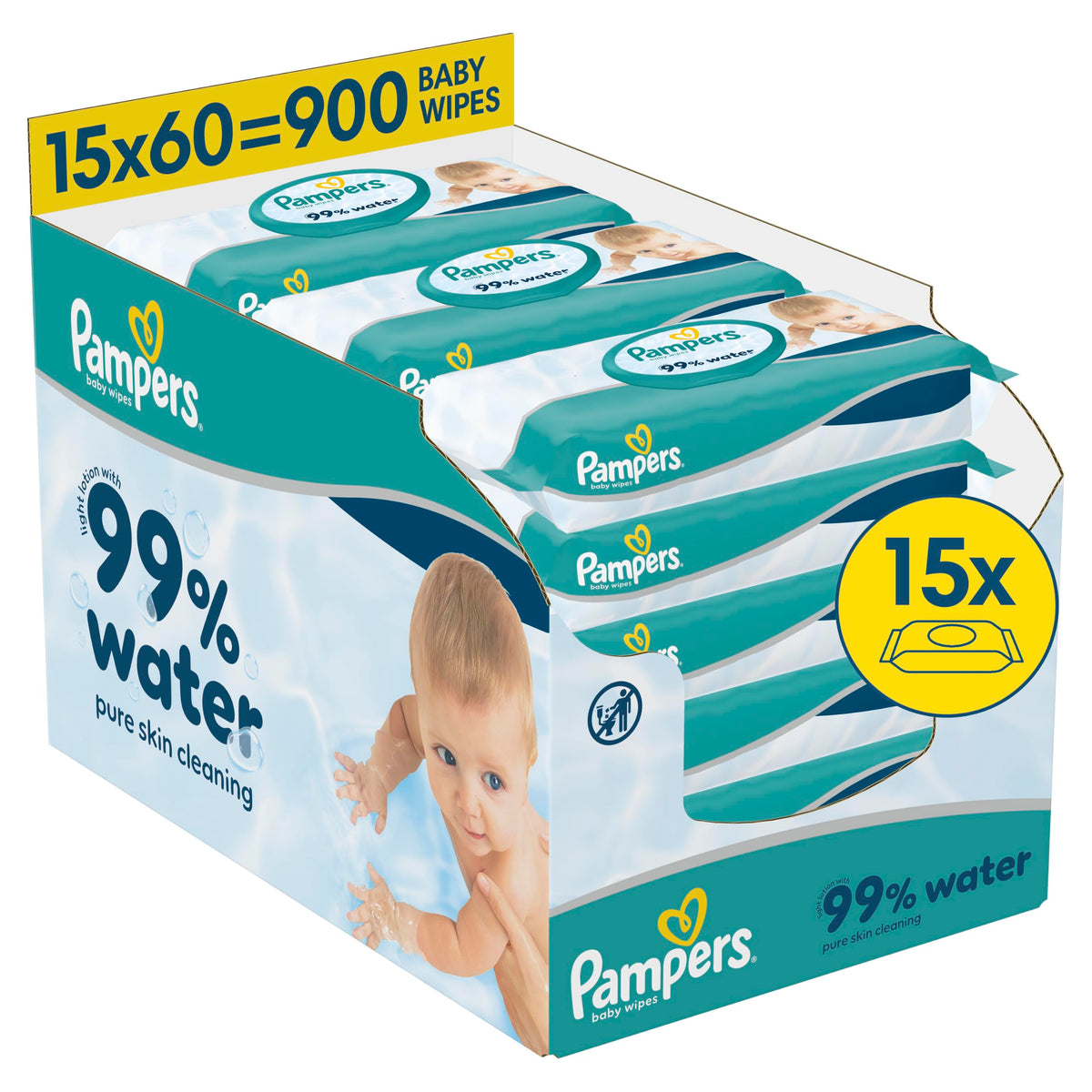 Pampers 99% Water Baby Wipes, 720 Count