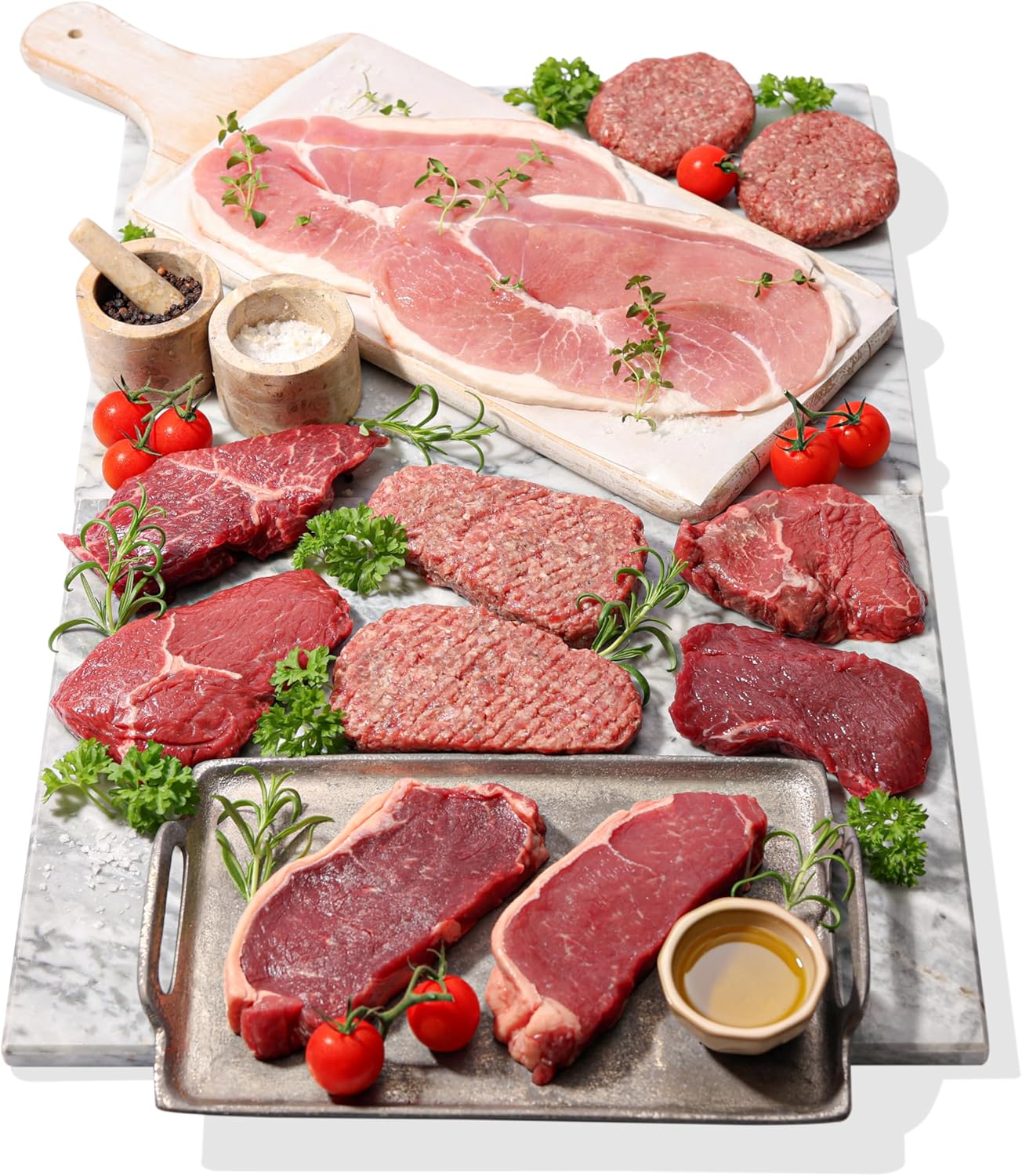 MuscleFood Steak Lovers Beef & Pork Bulk Buy Meat Bundle 2kg | Variety of Steaks | Premium Meat Hamper | Meat Bulk Buy | Freezer-Friendly | Delivered Chilled |