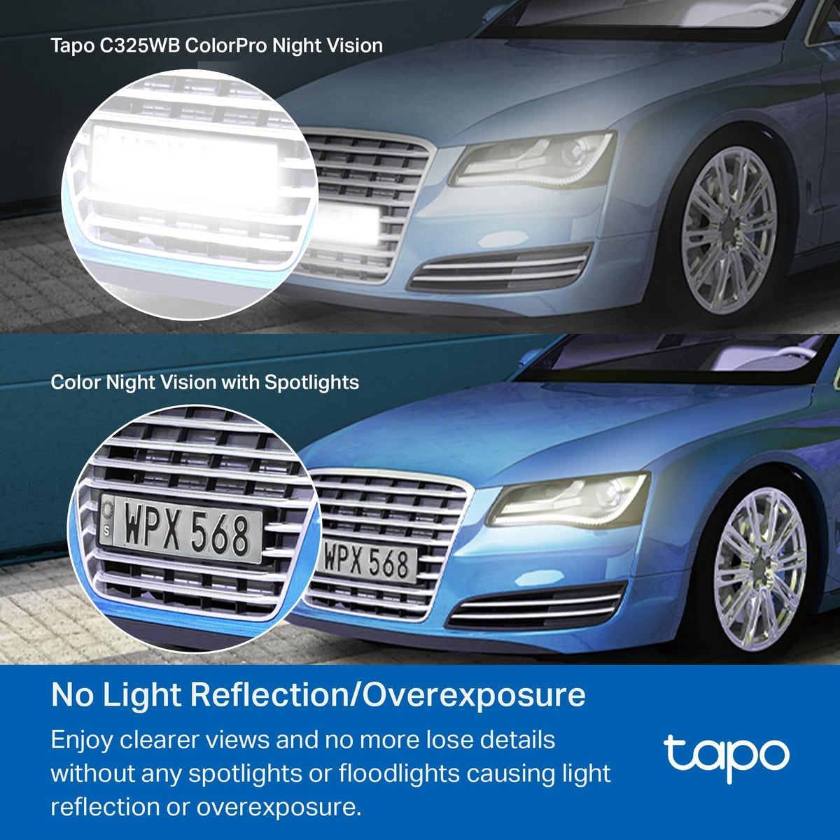 Tapo C216 2K 3MP Pan/Tilt Indoor Outdoor Security Camera Spotlights Camera