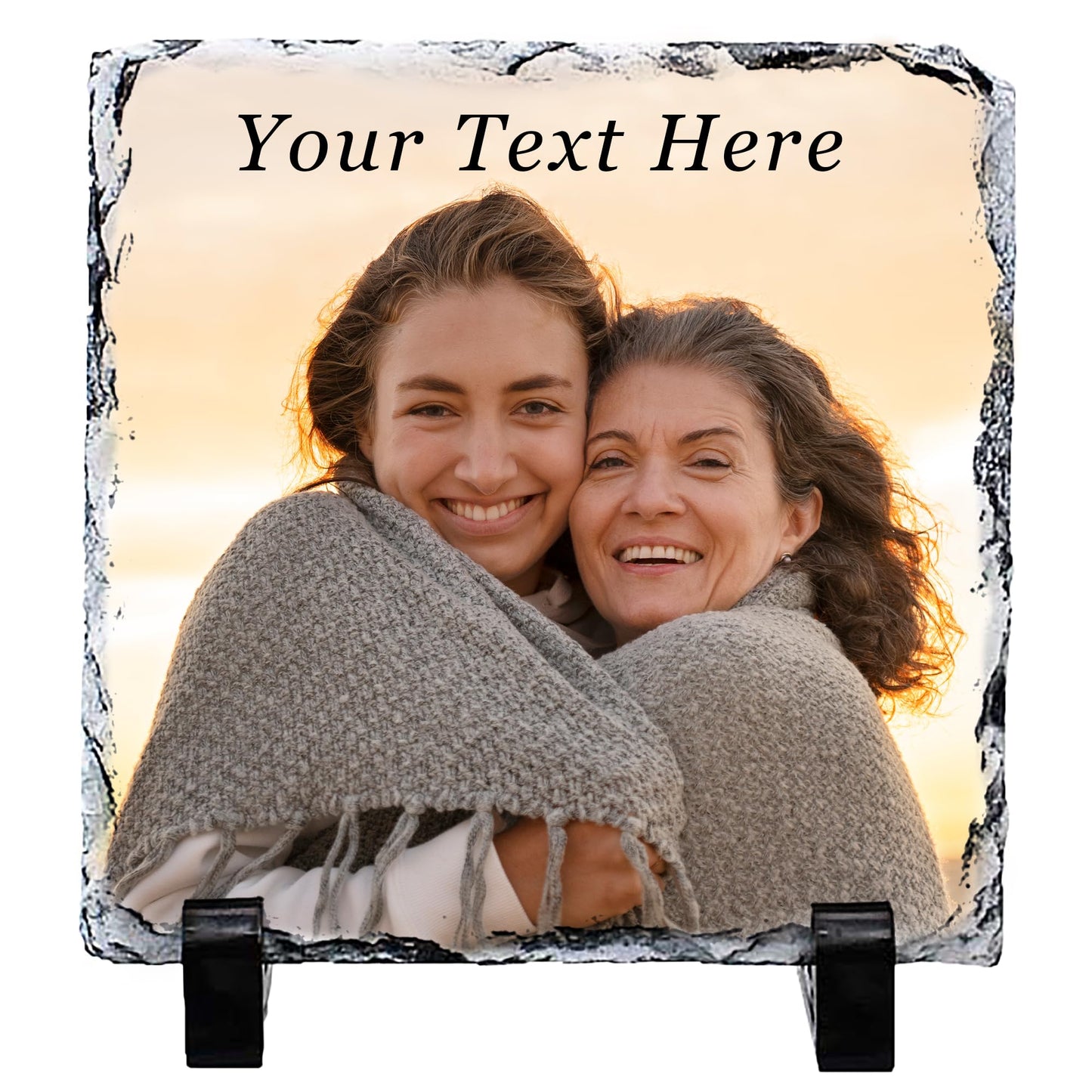 howson london Personalised Gifts for Women Men Personalised Photo Gifts Photo Slate 6 x 6 Inch Rock Slate Gift for Him Her for Mothers Fathers Day Birthday Anniversary Wedding Christmas Valentines Day
