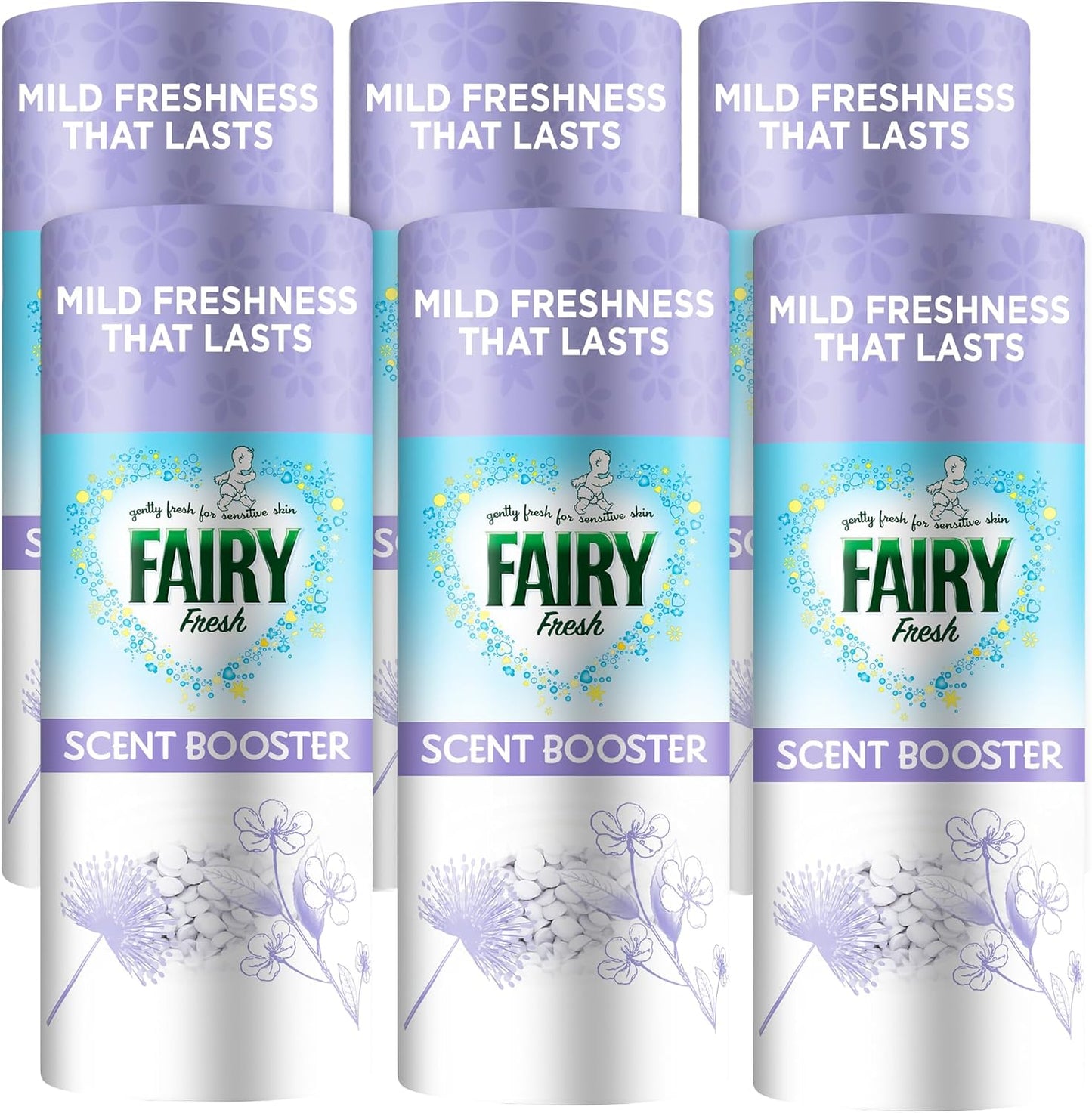 Fairy In-Wash Scent Booster, 6 Packs x155 g, Silk Tree Blossom & Jasmine, Boosters - Washing Beads Scented - Household Supplies