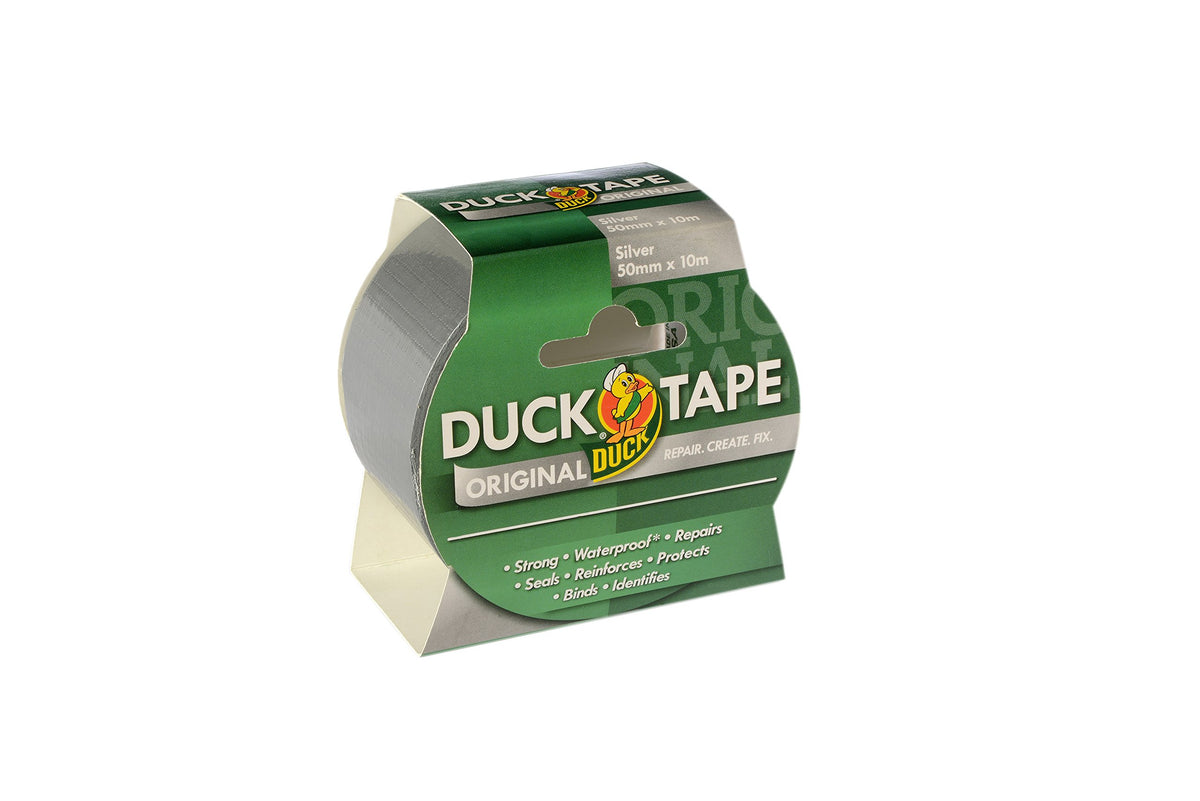 Duck Tape Original Black, 50mm x 25m. The original high strength waterproof gaffer and duct adhesive cloth repair tape