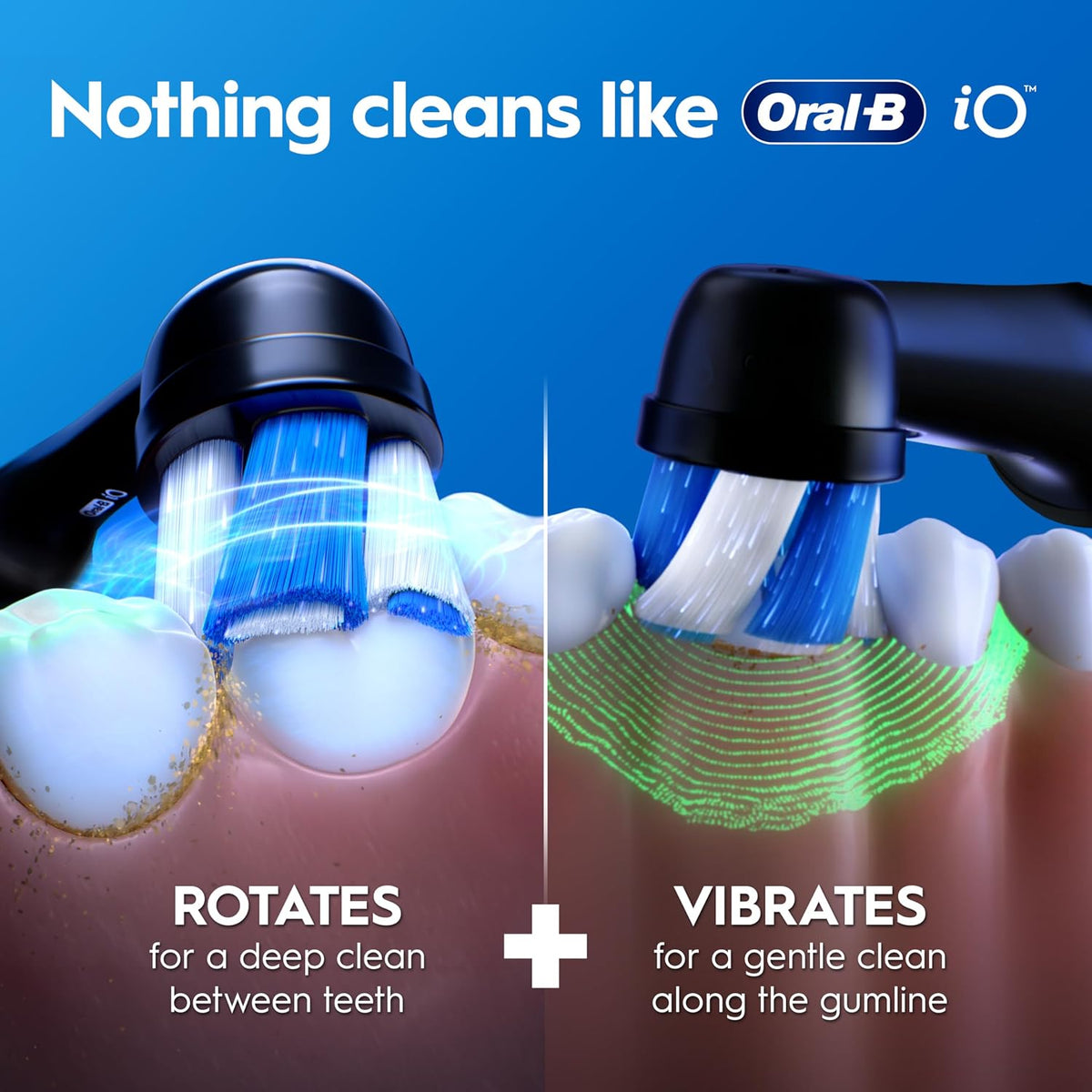 Oral-B iO2 Electric Toothbrush for Adults, Night Black, with Travel Case