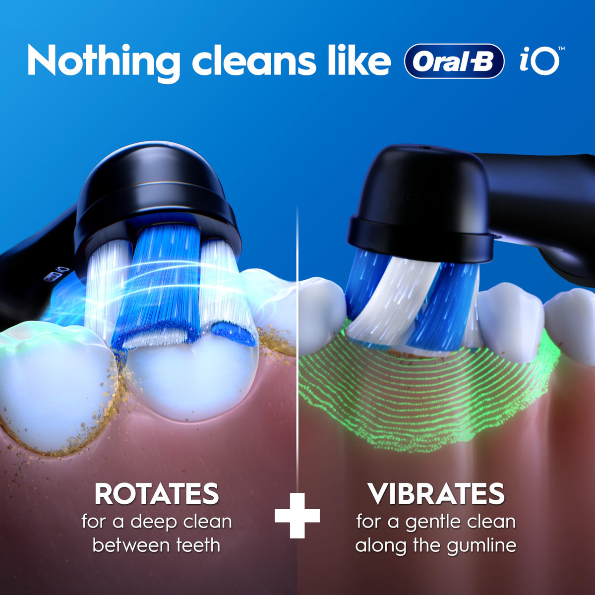 Oral-B iO2 Electric Toothbrush for Adults, Night Black, with Travel Case