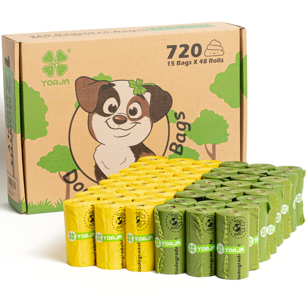 Dog Poo Bags, 360 Pet Poop Bags, Extra Thick and Strong 100% Leak-Proof Biodegradable Waste Bags