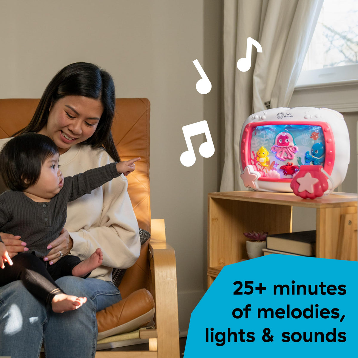Baby Einstein Sea Dreams Soother, Crib Toy with Remote, Baby Sleep Aid, Calming Lights & Melodies, Newborn and Up
