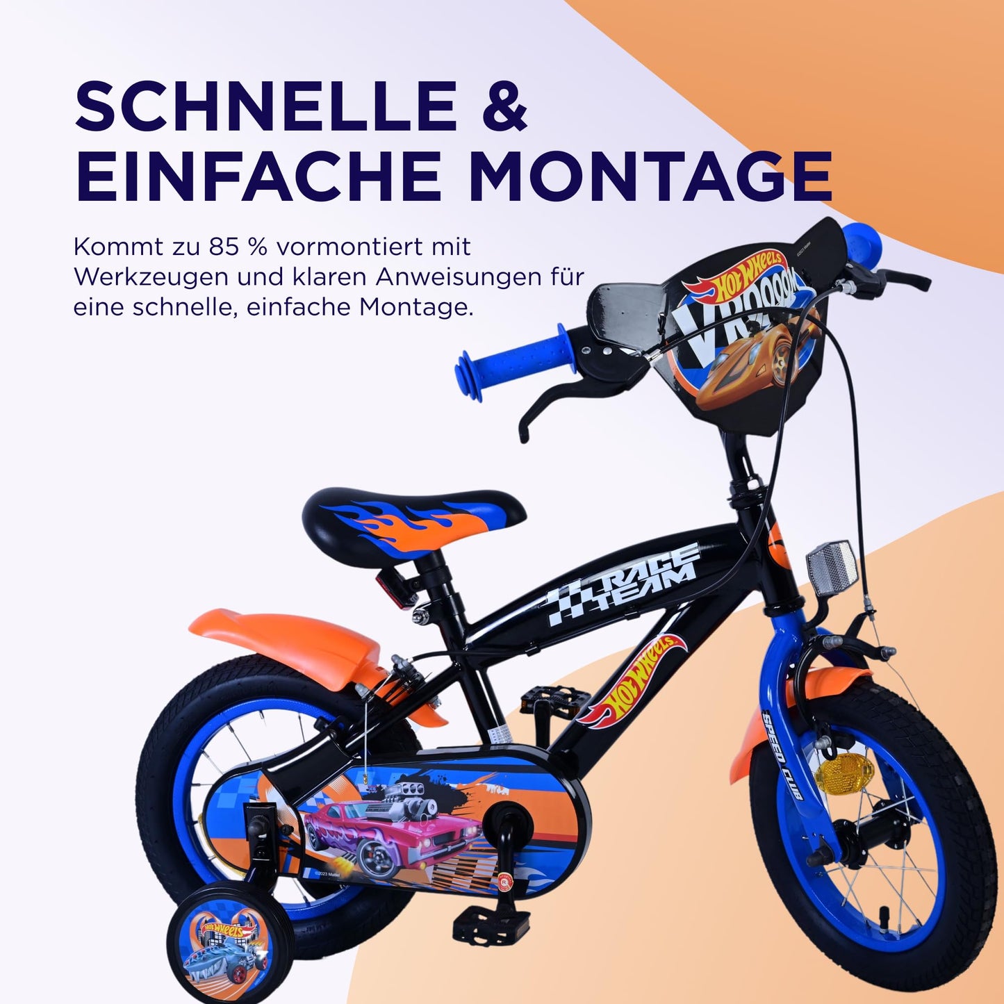 Volare Official Marvel Spider-Man Kids Bike 12" with Stabilisers — Ages 3-4