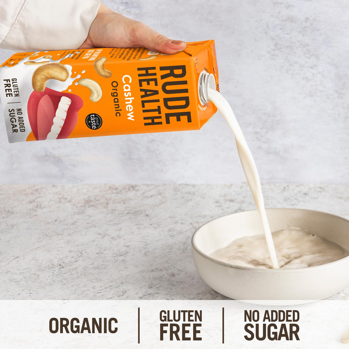 Rude Health 6 x 1 Litre Organic Oat Dairy-Alt Milk, 100% Natural Organic Drink, Lactose Free, Dairy Free & Gluten-Free, No Added Sugar, Award-Winning, Healthy & Vegan, 100% Recyclable Packaging