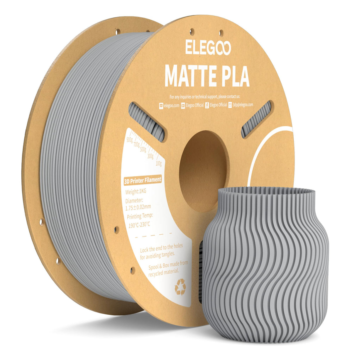 ELEGOO Matte PLA 3D Printer Filament Lavender Purple 1KG 1.75mm