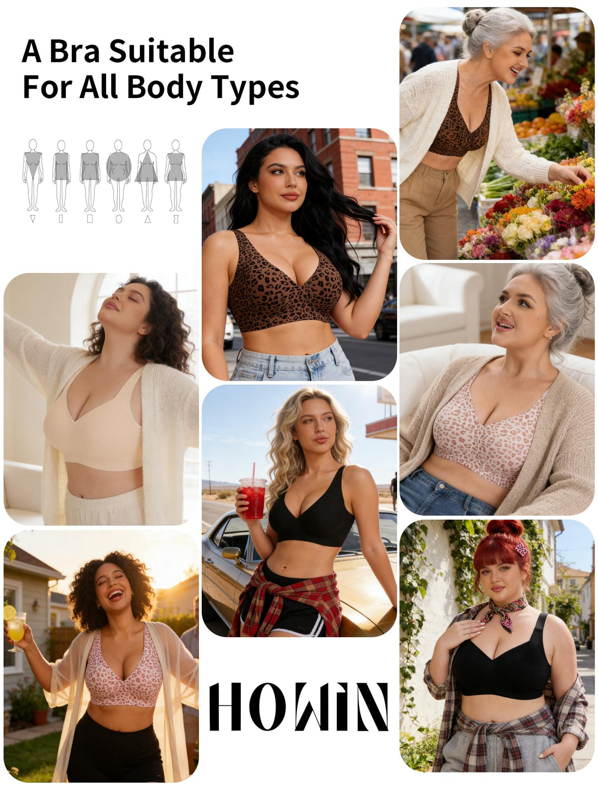 HOWIN Jelly Bras for Women Non Wired Seamless Gel Plus Size Push Up Bras