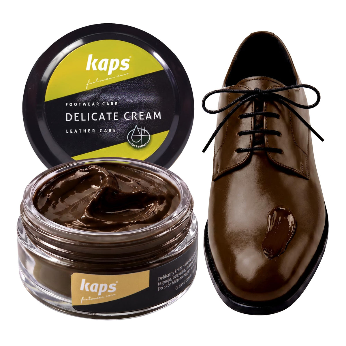Leather Shoe Cream Polish & Conditioner, Kaps 50ml