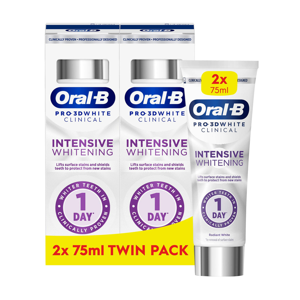 Oral-B Pro-3D White Clinical Intensive Whitening Toothpaste, 75ml