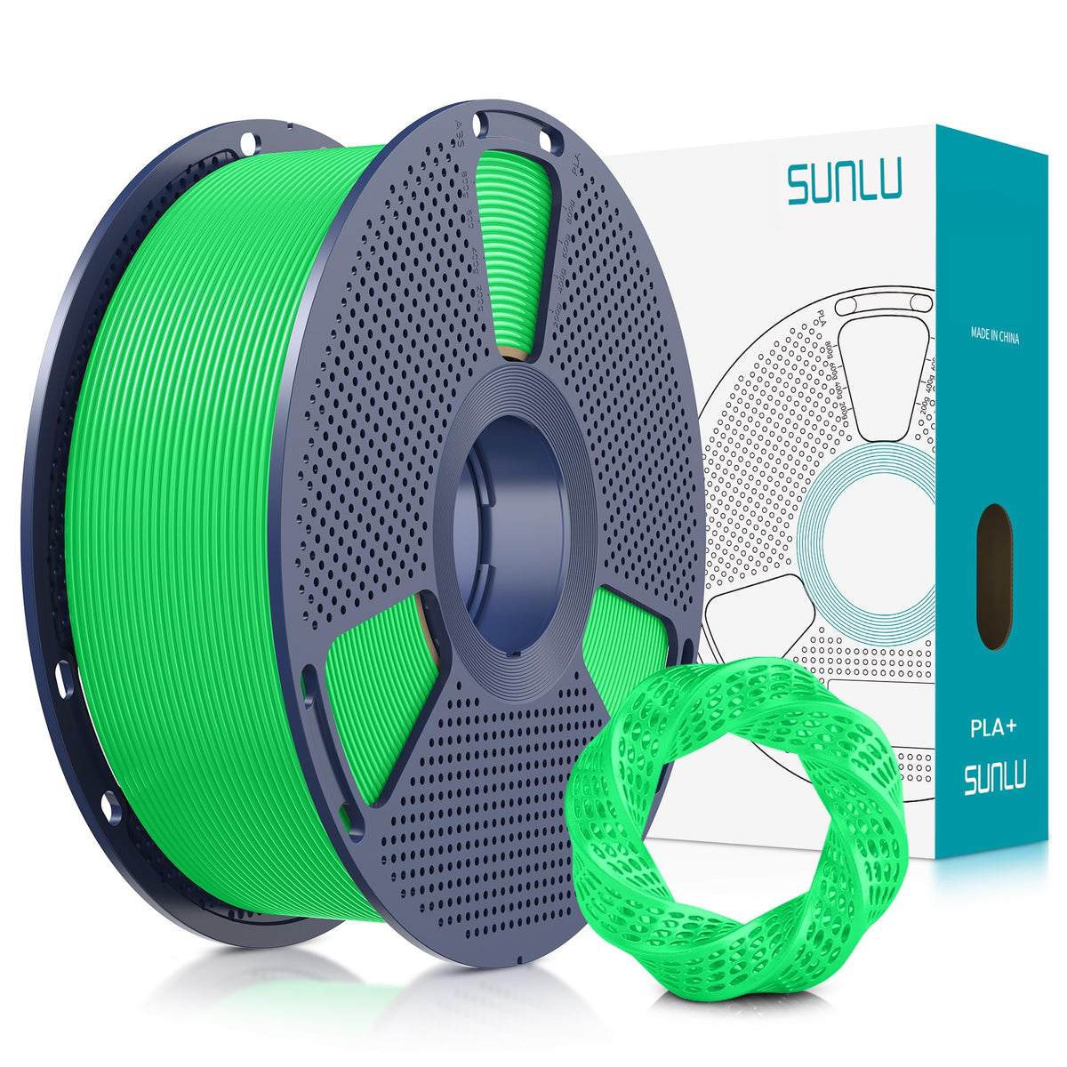 SUNLU PLA+ 3D Printer Filament, Tougher PLA Plus Filament 1.75mm, 1KG Black