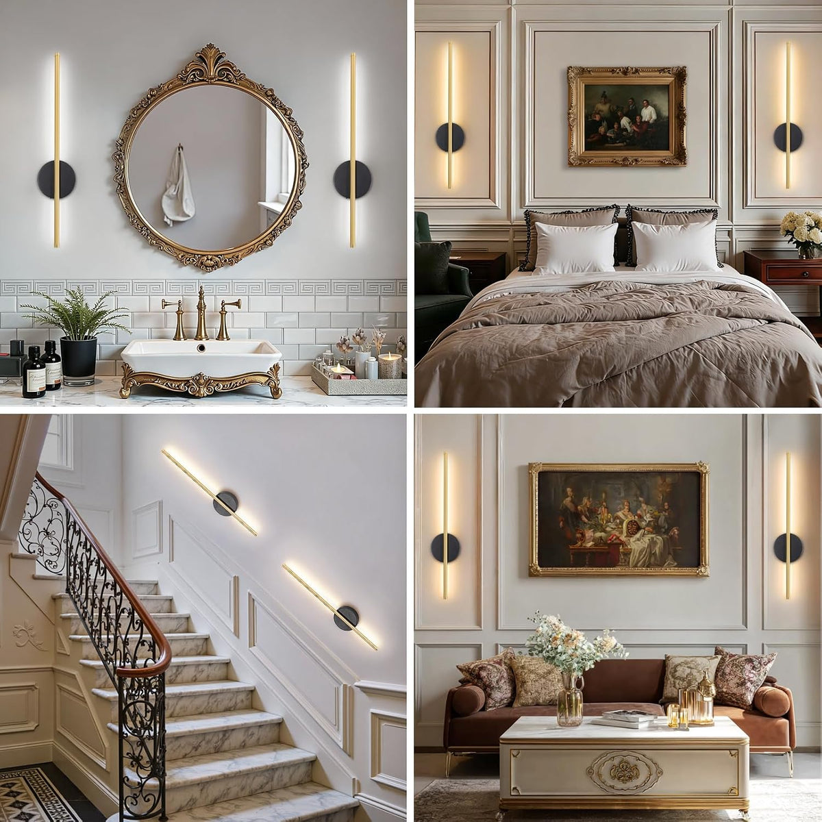 Dehobo 80CM Rechargeable Wall Lights with 8000mAh for Home Decor, 2 Packs