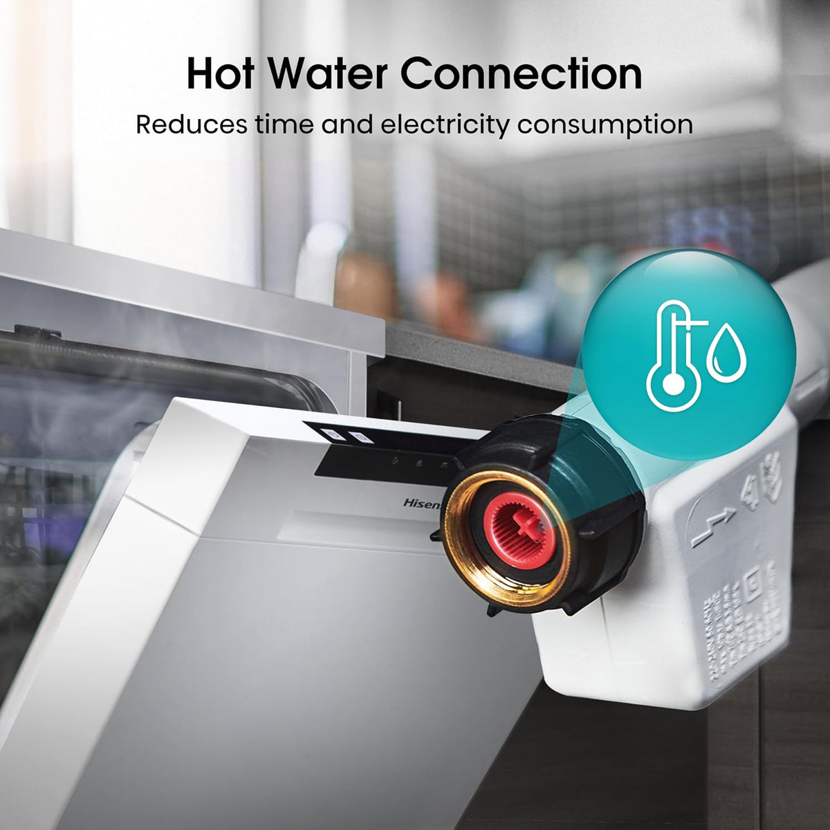 Hisense HS523E15WUK Slimline 10 Places Free Standing Dishwasher White with 30 Minutes Quick Wash [Energy Class E]