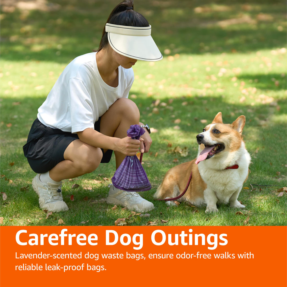 Amazon Basics Dog Poop/Waste Bags without Dispenser, Lavender, 300 Bags (20 Packs of 15 Bags)