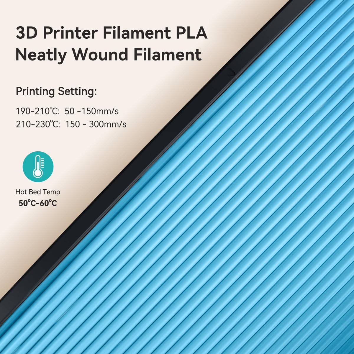 SUNLU Matte PLA 3D Printer Filament 1.75mm, Matte Black 1KG