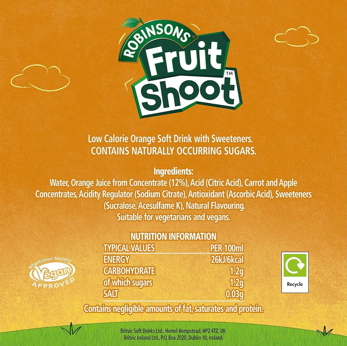 Robinsons Fruit Shoot Orange Kids Juice | 200ml Bottle | 24 pack