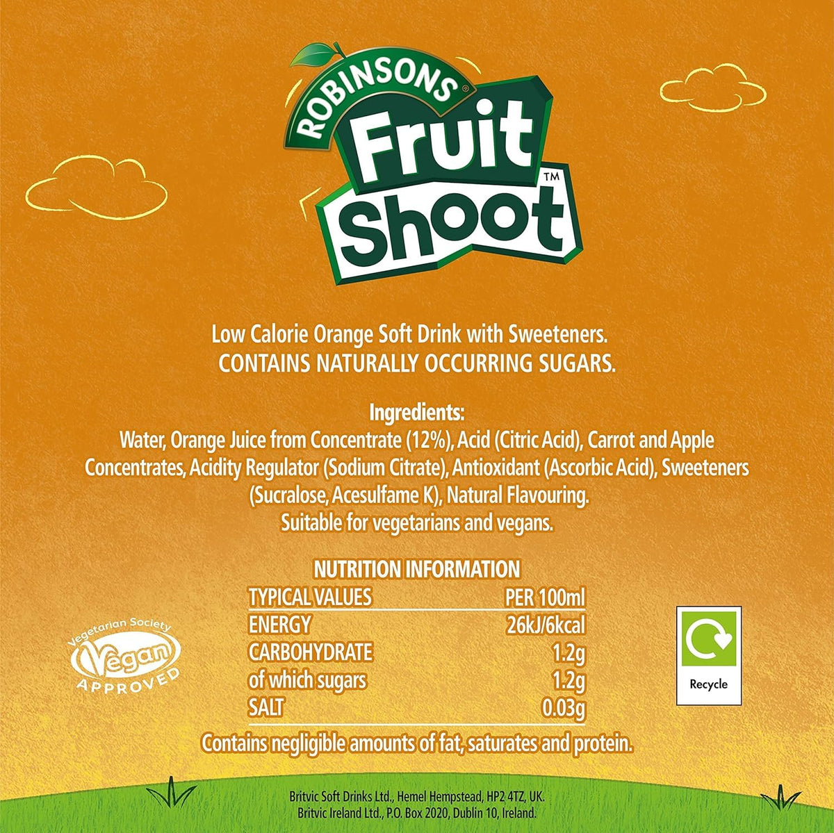 Robinsons Fruit Shoot Orange Kids Juice | 200ml Bottle | 24 pack