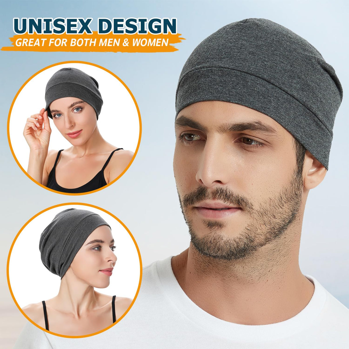 EINSKEY 100% Cotton Skull Caps for Men, Multipurpose Daily Wear Beanie Hat