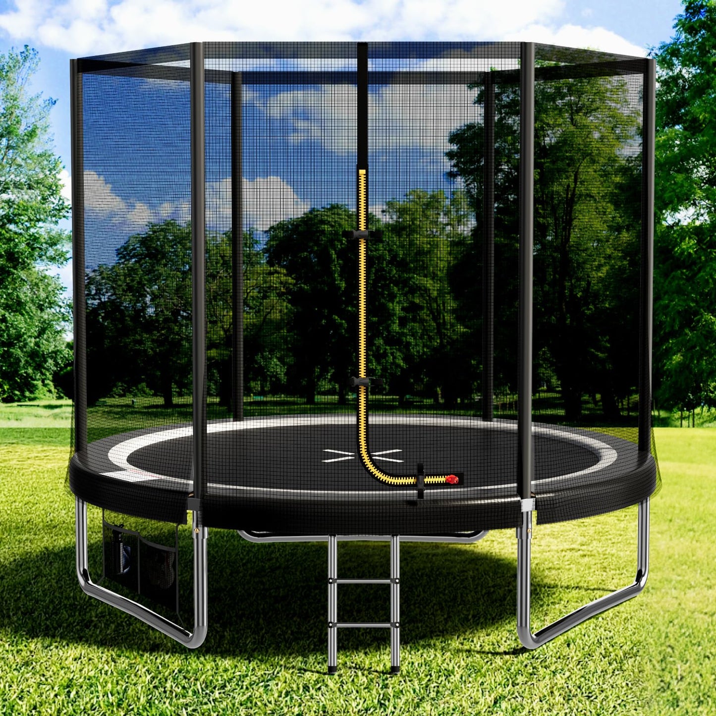 Devoko 7.5ft Rectangular Garden Trampoline with Safety Net — 42 Springs, Padded Edges