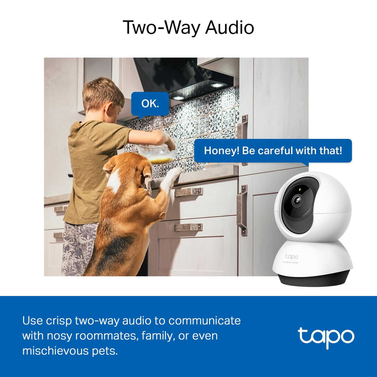 Tapo C210 2K 3MP Pan/Tilt Indoor Security Camera Pet Camera House Security