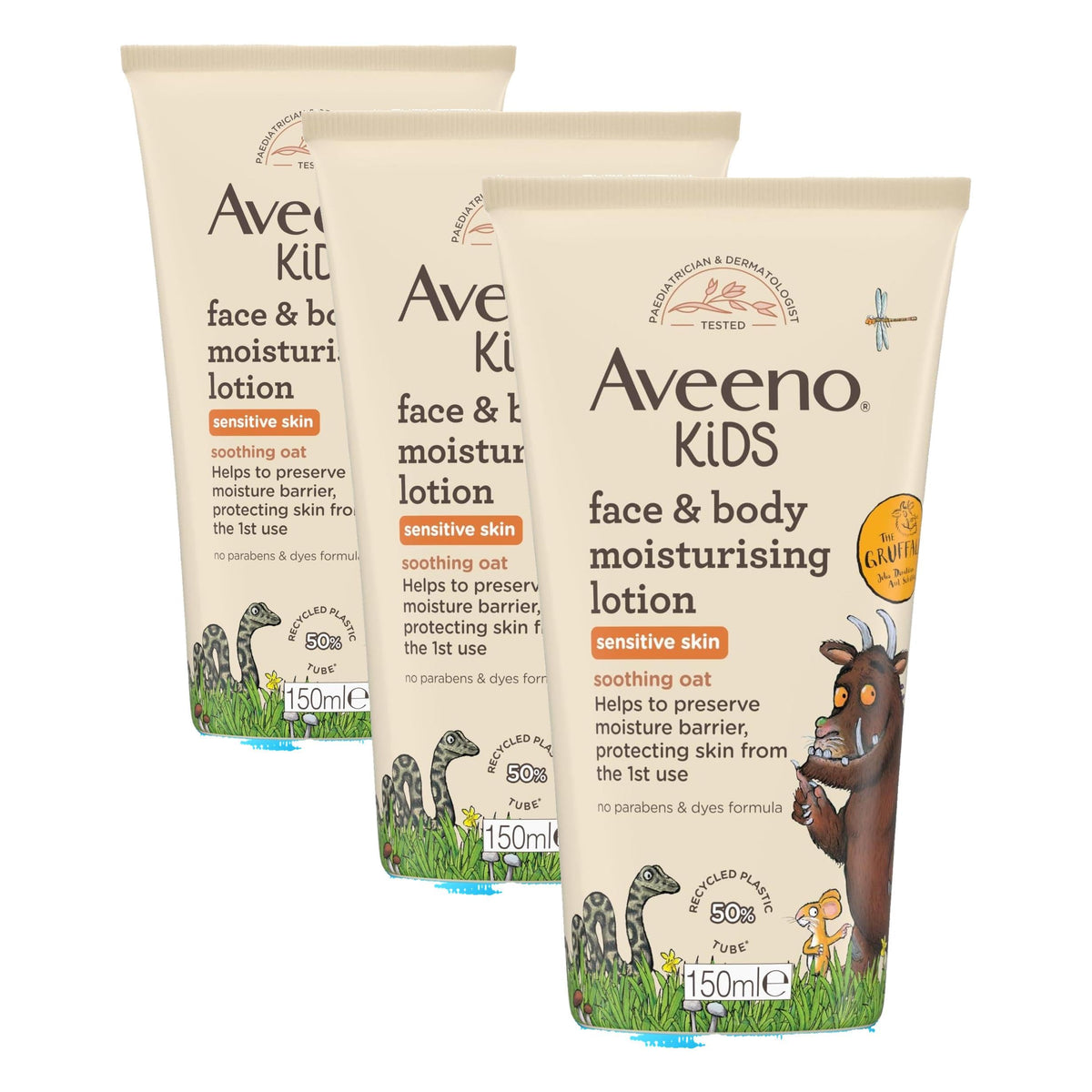 Aveeno Kids Face & Body Lotion for Kids' Sensitive Skin Gruffalo Edition