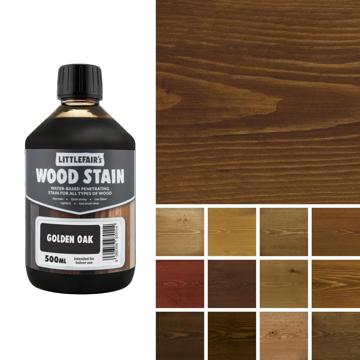 Littlefair's Wood Stain Water-Based - (Very Red Mahogany) – Non-Toxic, Eco-Friendly & Quick Drying - Easy-to-Apply, Concentrated Formula for All Wood Types – 15ml Tester Pot