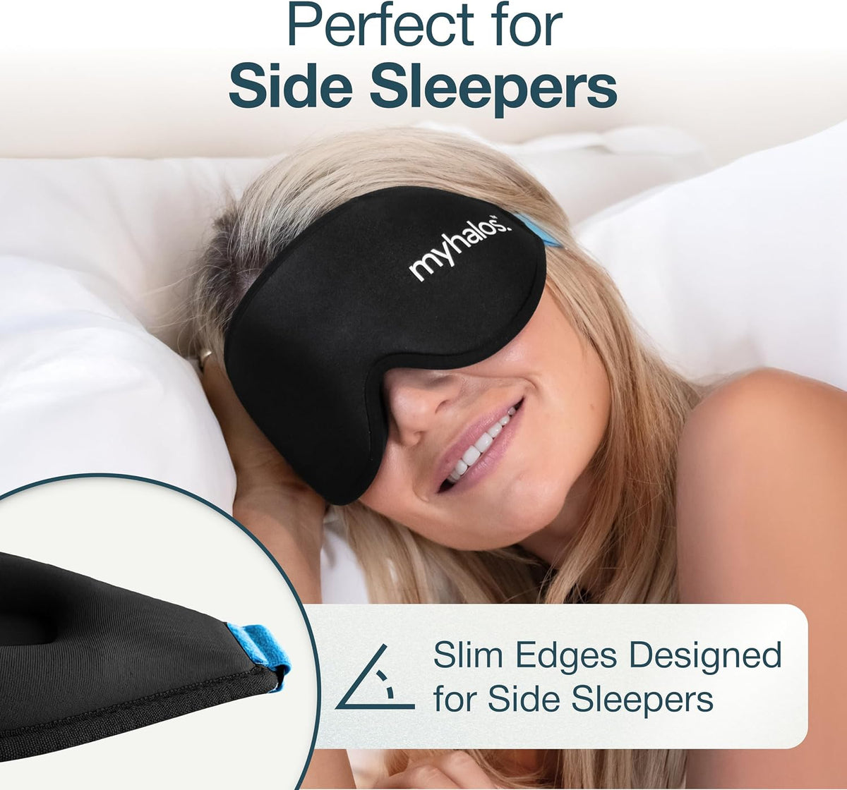 MyHalos Blackout Sleep Mask, Eye Mask for Sleeping, Zero Pressure, Travel
