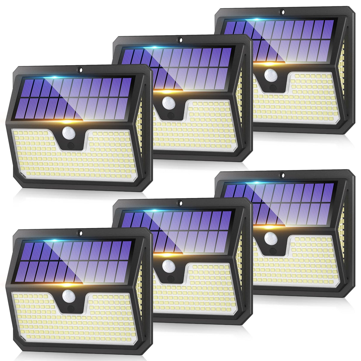 Outdoor Garden Solar Security Lights - 6 Pack Solar Motion Sensor Light