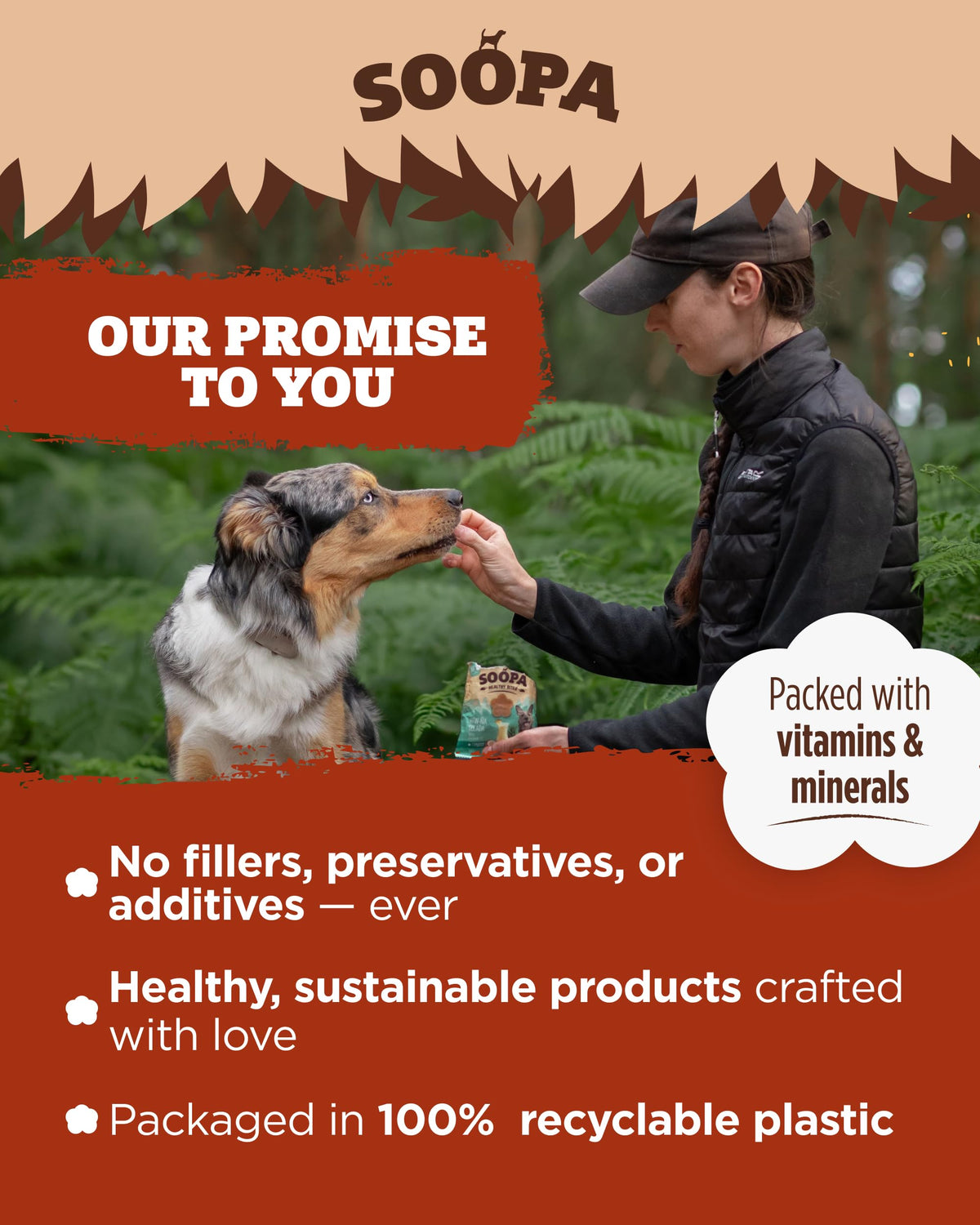 Soopa Strawberry Dog-Quiri Healthy Bites, Dog Training Treats, 50 g, 1-Pack
