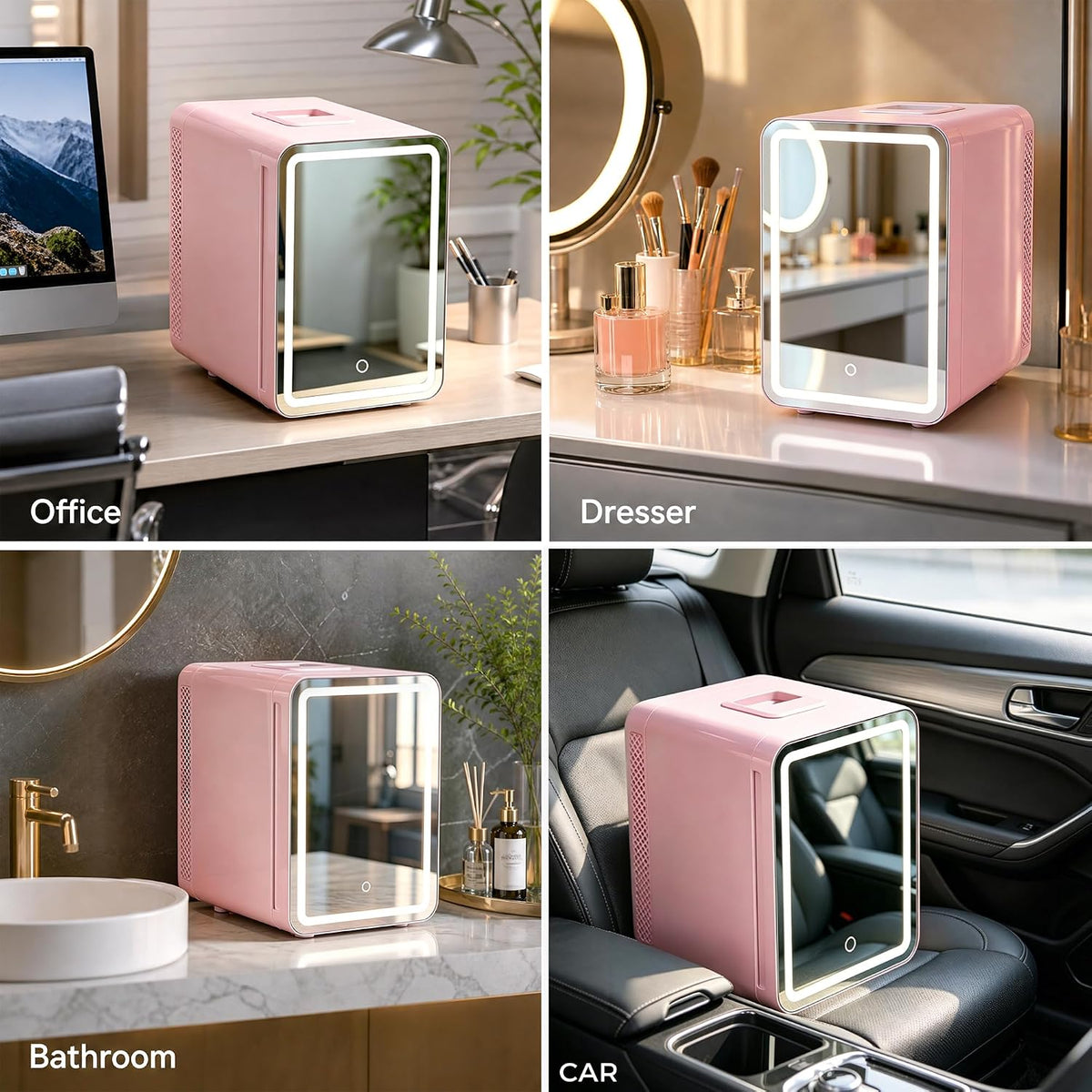 6L Skincare & Makeup Mini Fridge, Cooler & Warmer with LED Mirror