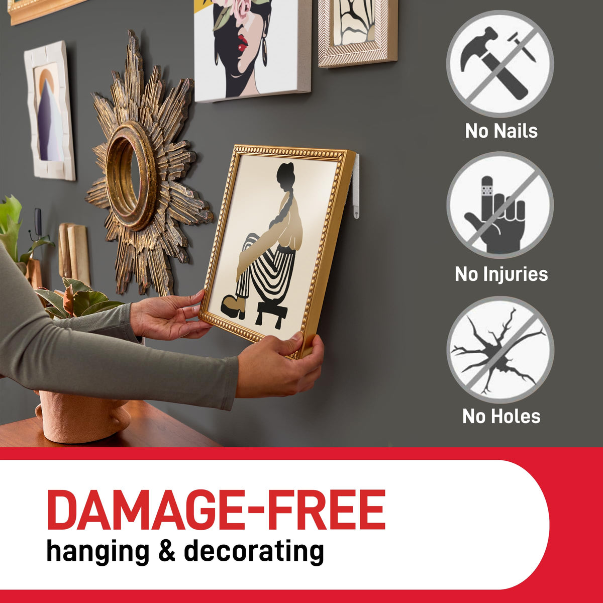 Command Picture Hanging Strips, Large, 12 Pairs (24 Adhesive Strips)