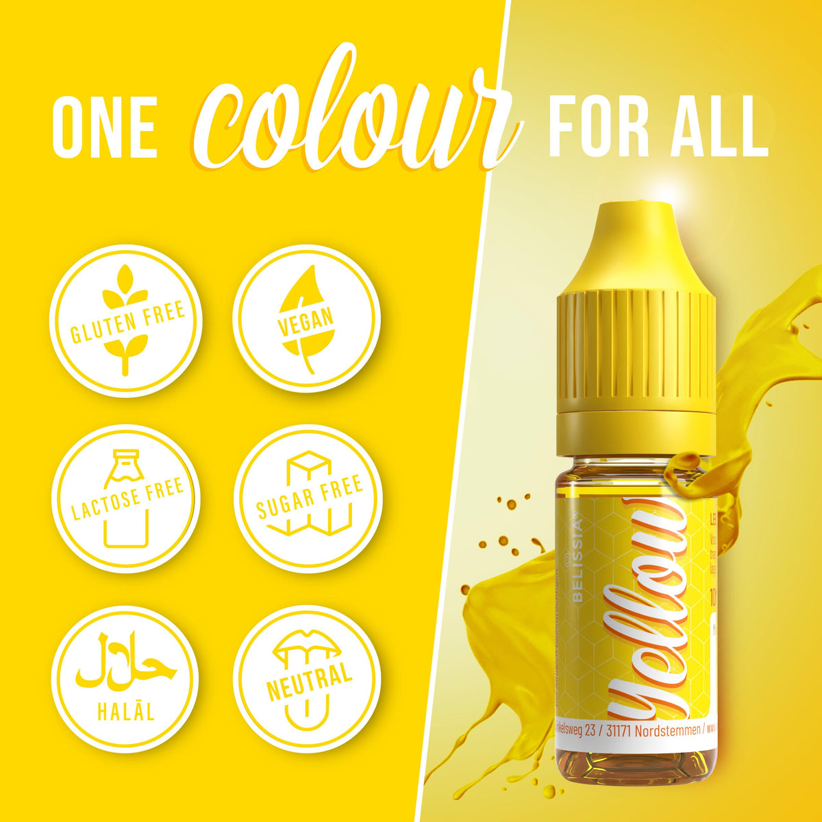 Belissia Liquid Food Colouring Rosa 10ml for Cooking and Baking