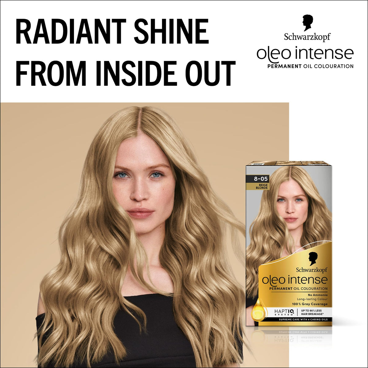 Schwarzkopf Oleo Intense Permanent Hair Colour 4-60 Gold Brown | Ammonia Free Oil Hair Dye | 100% Grey Coverage | Long-Lasting Rich Colour | With HaptIQ System & Caring Oil Mask (Pack of 2)