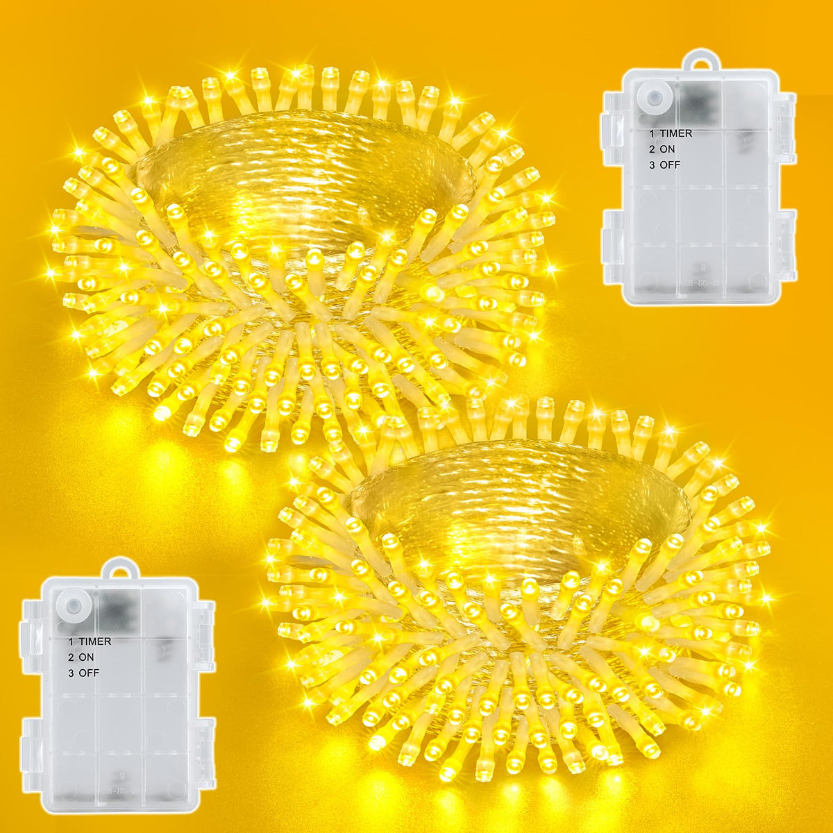 Dalugo Battery Fairy Lights, 3M 30 LED Warm White String Lights with 6h Timer, IP65 Waterproof Battery Powered Fairy Lights for Indoor Outdoor Christmas Decorations