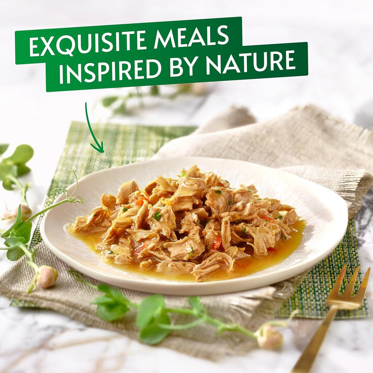 GOURMET Nature's creations (Rich in Chicken, garnished with spinach & tomatoes and Rich in Turkey, garnished with spinach and parsnip) Wet Cat Food Can 8x85g