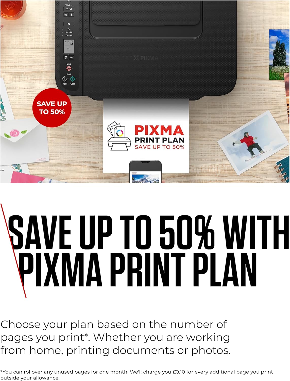 Canon PIXMA TS3750i Wireless All-in-One Inkjet Printer, Scan & Copy