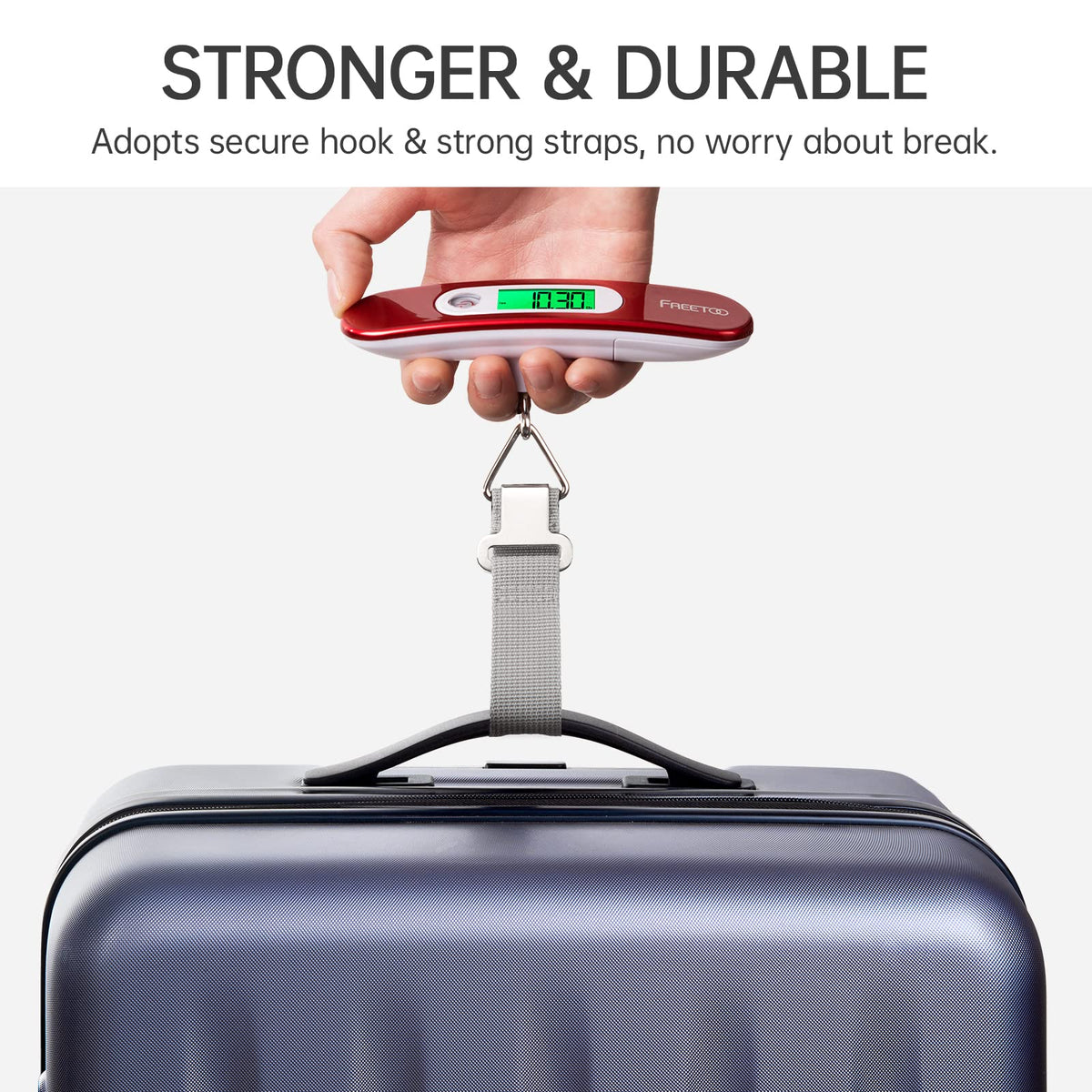 FREETOO Luggage Scale with Tare Function 110 Lb/ 50Kg Capacity, Black