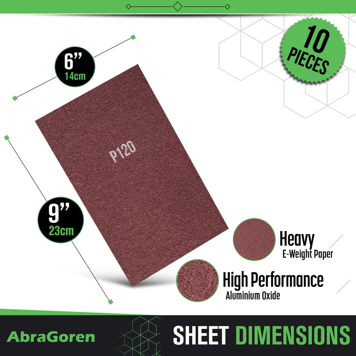 Pack of 10 Sand Paper Sheets - Mixed Grits, 3x Fine, 4x Medium, 3x Coarse - Assorted Sandpaper for Wood and Walls (Premium)
