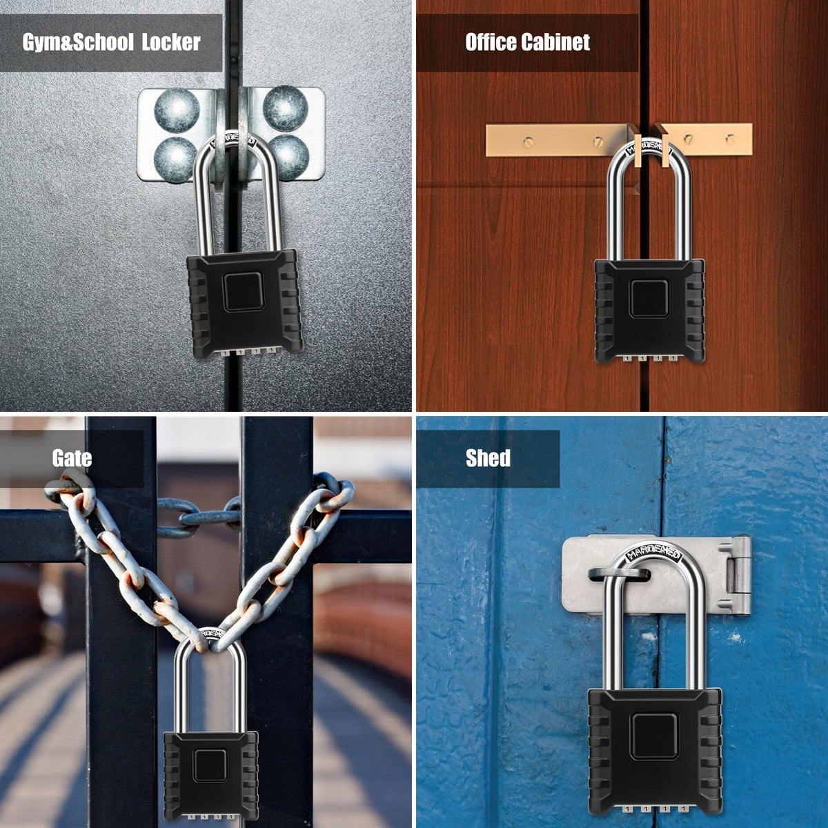 Diyife Large Heavy Duty Combination Padlocks Outdoor, 52mm Weatherproof