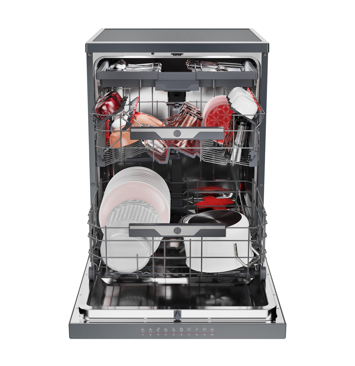 Hoover H-DISH 300 Dishwasher, 13 Place Settings, Black, C Class