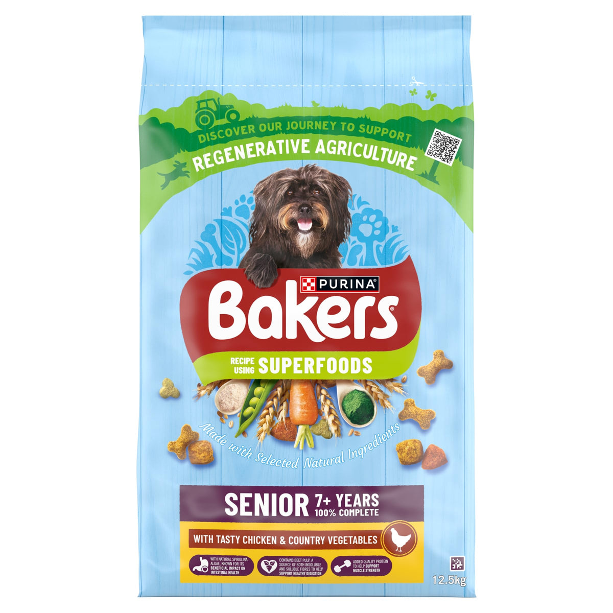 BAKERS Superfoods Small Dog Adult Dry Dog Food Chicken 1.1kg (Pack of 5)