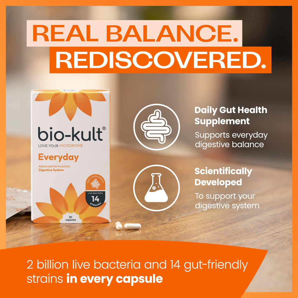 Bio-Kult Everyday Multi-Strain Formulation Probiotics for Digestive System, 60 Capsules (Pack of 1)