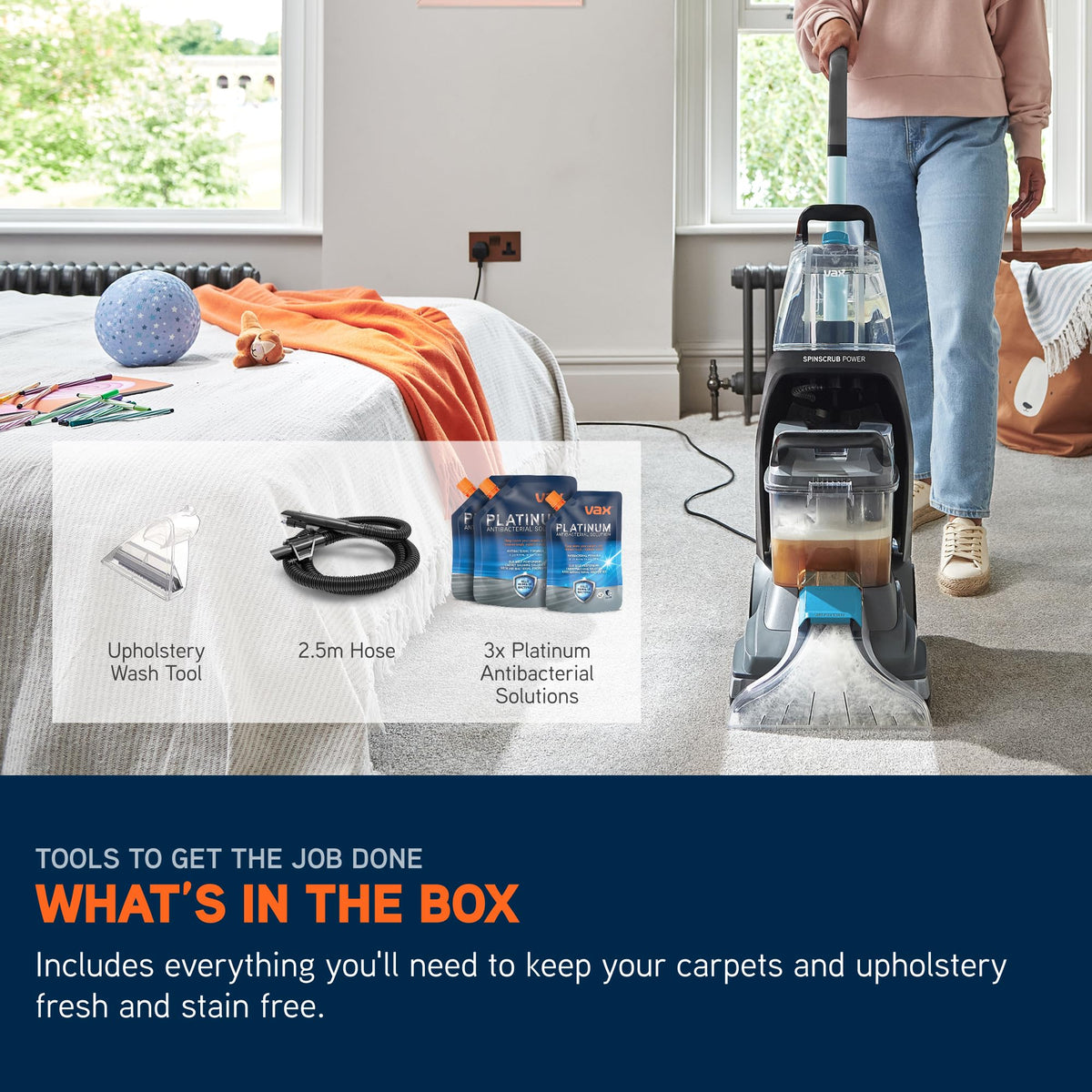 Vax SpinScrub Power Plus Upright Upholstery & Carpet Cleaner CDCW-SSXA